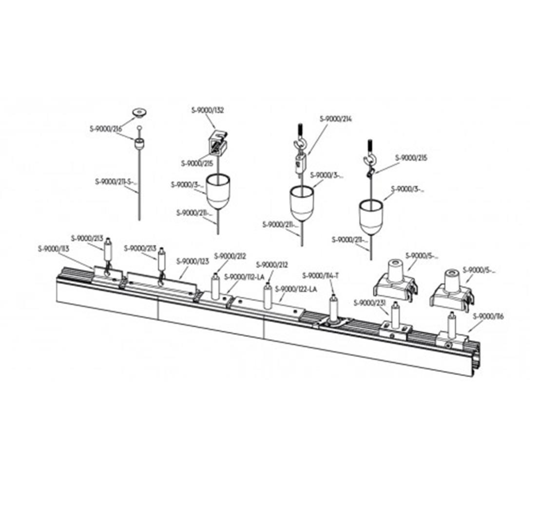 Track shop lighting components